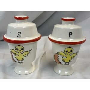 Vintage Salt & Pepper Shakers Chicks Cracked Egg Lego Japan Hand Painted Rare